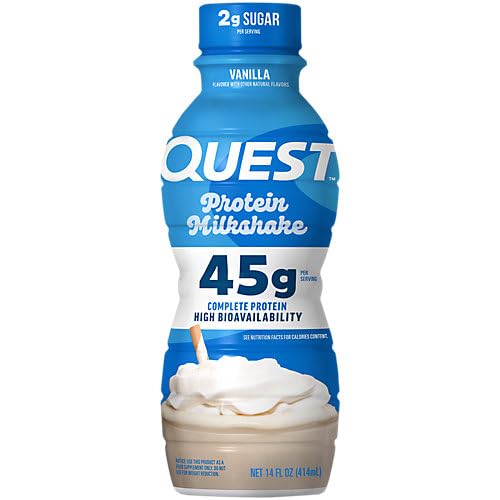 Quest Nutrition Strawberry Protein Shake, 45g Protein, 2g Sugar, 12 Count