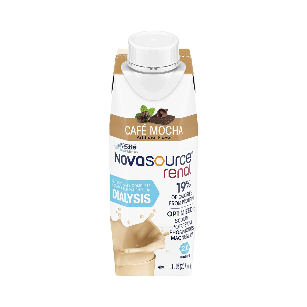 NOVASOURCE Renal Vanilla Dialysis Protein Shakes, 8 Fl Oz, 24pk