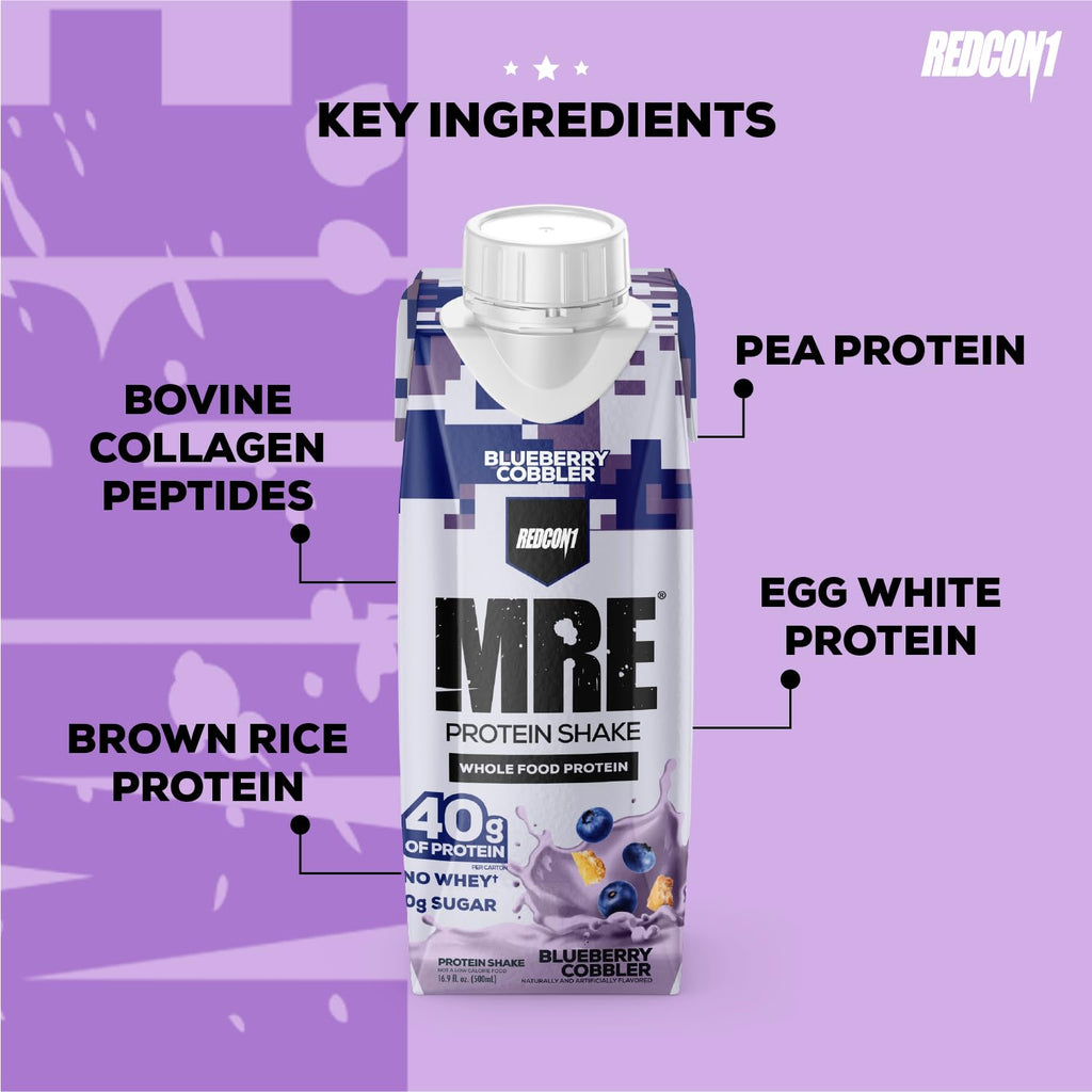 REDCON1 MRE RTD Protein Shake | Milk Chocolate | Lactose Free, 40g Protein - 12 Pack, 14 oz