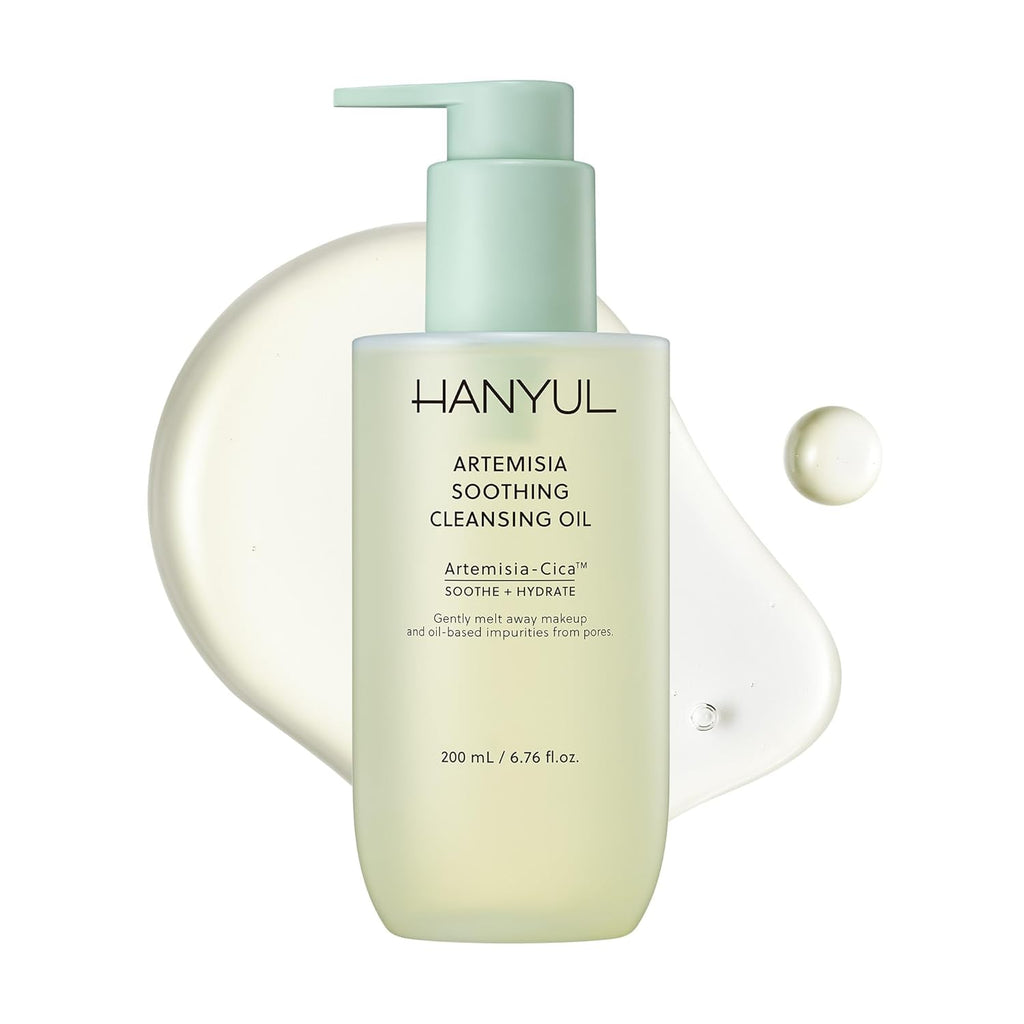 Hanyul Artemisia Soothing Cleansing Oil | Gentle, Soothing & Hydrating Oil Facial Cleanser with Artemisia, Cica & Glycerin to Remove Makeup & Impurities | Non-Stripping | For All Skin Types | Vegan