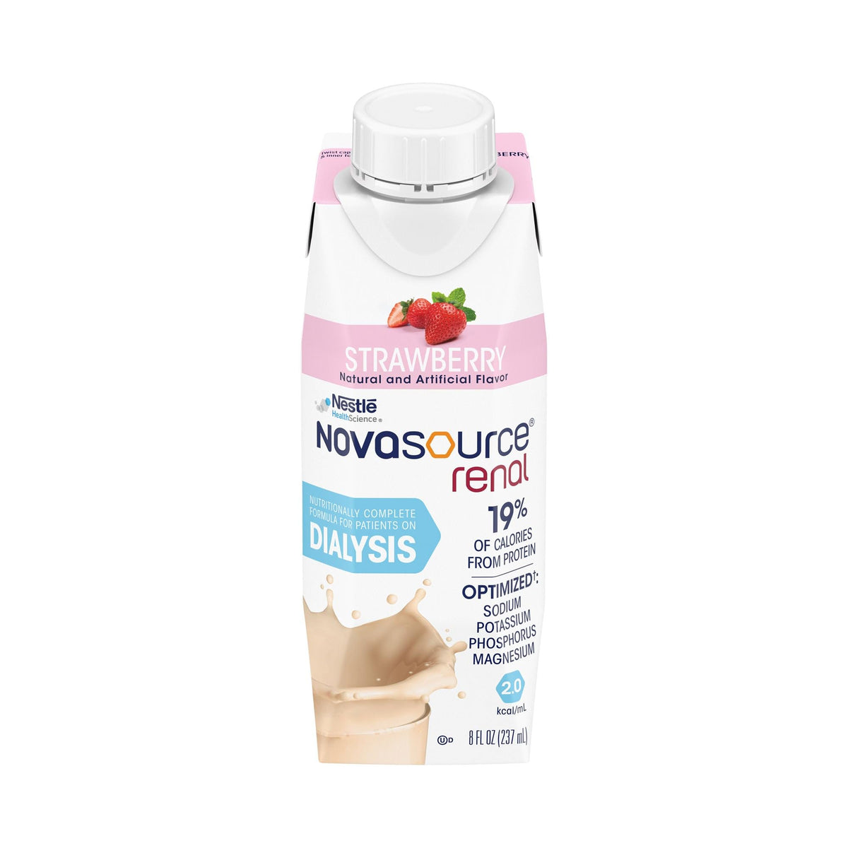 NOVASOURCE Renal Vanilla Dialysis Protein Shakes, 8 Fl Oz, 24pk