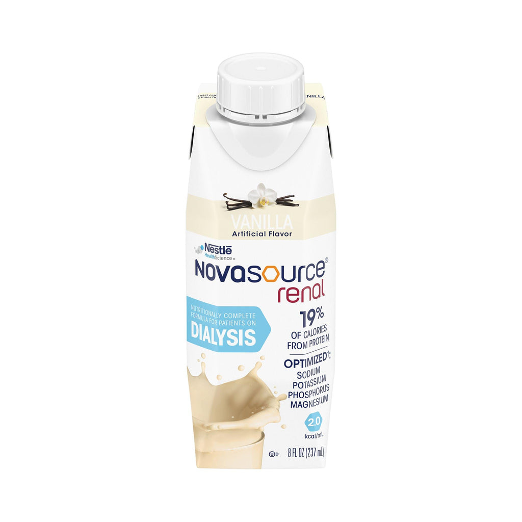 NOVASOURCE Renal Vanilla Dialysis Protein Shakes, 8 Fl Oz, 24pk