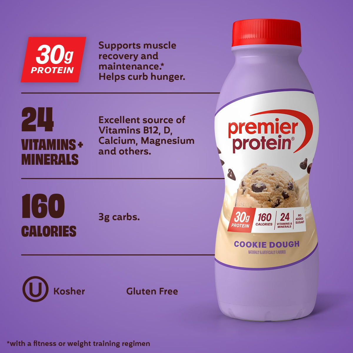 Premier Protein 30g High Protein Shake, Peaches & Cream, 12 Pack