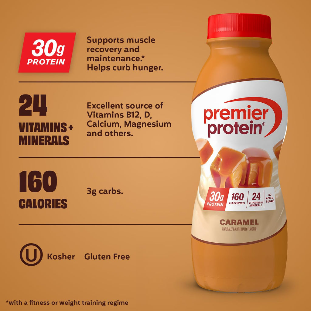 Premier Protein 30g High Protein Shake, Peaches & Cream, 12 Pack