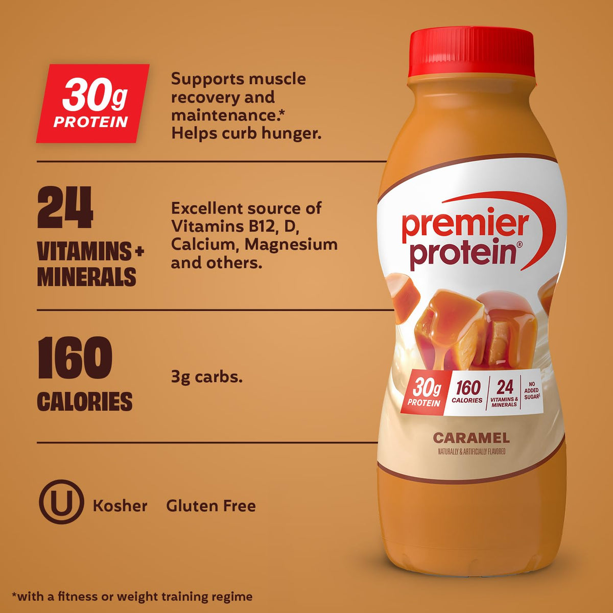 Premier Protein 30g High Protein Shake, Peaches & Cream, 12 Pack