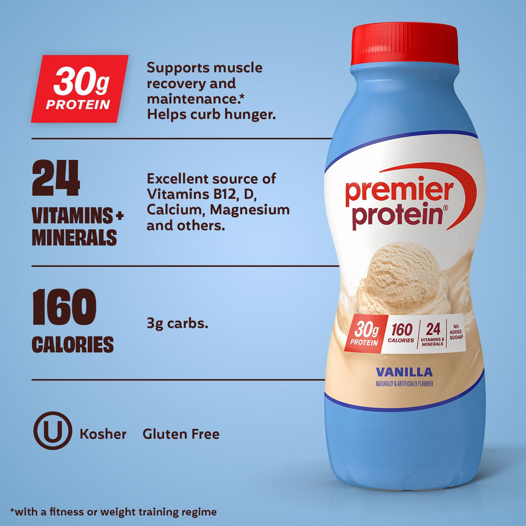 Premier Protein 30g High Protein Shake, Peaches & Cream, 12 Pack