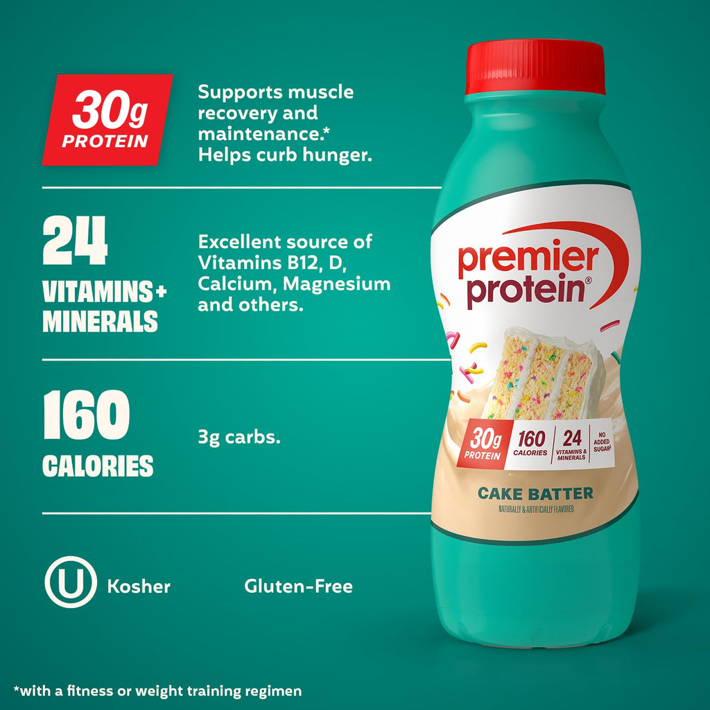 Premier Protein 30g High Protein Shake, Peaches & Cream, 12 Pack