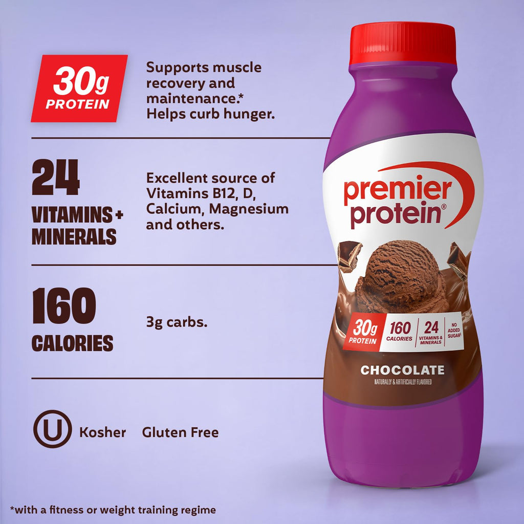 Premier Protein 30g High Protein Shake, Peaches & Cream, 12 Pack