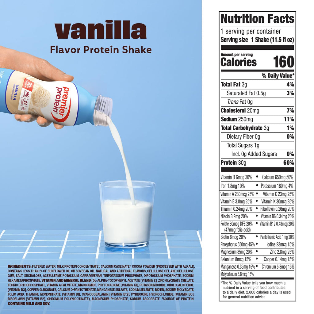 Premier Protein 30g High Protein Shake, Peaches & Cream, 12 Pack