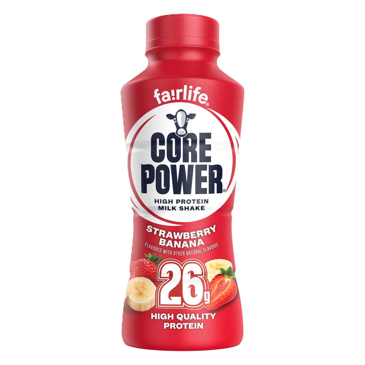 Core Power Fairlife 26g Protein Milk Shakes, Ready To Drink for Workout Recovery, Strawberry Banana, 14 Fl Oz (Pack of 12)