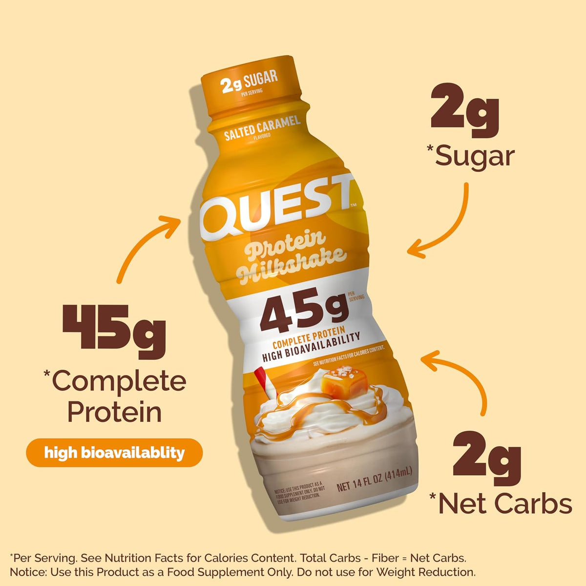 Quest Nutrition Strawberry Protein Shake, 45g Protein, 2g Sugar, 12 Count