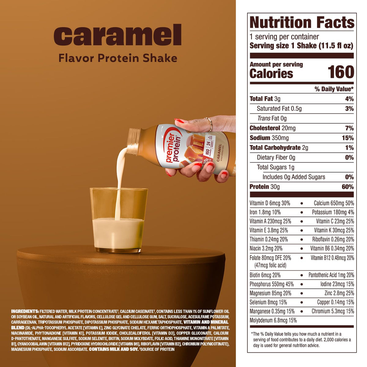 Premier Protein 30g High Protein Shake, Peaches & Cream, 12 Pack