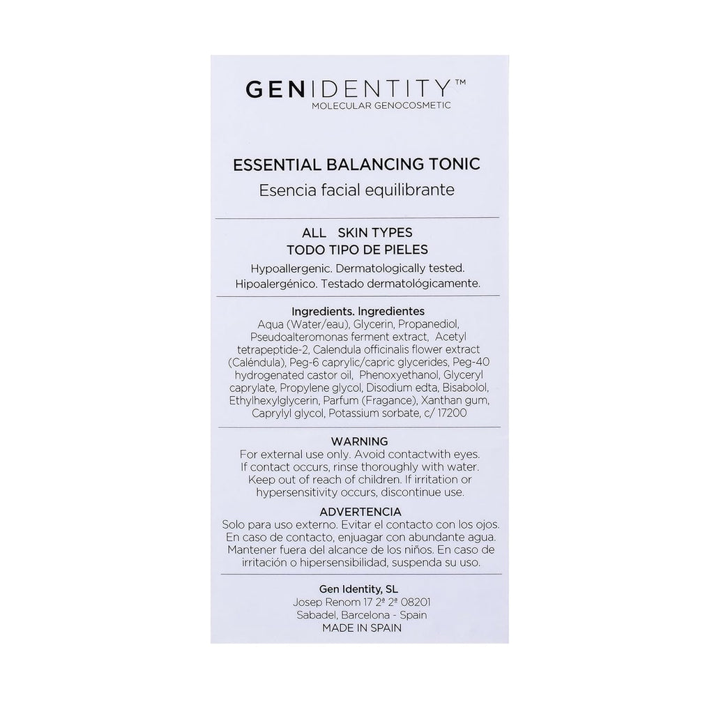 Essential Balancing Tonic - Toner for Face with Botanical Extracts - Gluten Free Toner Serum - Face Serum with Peptides - 4.23 oz