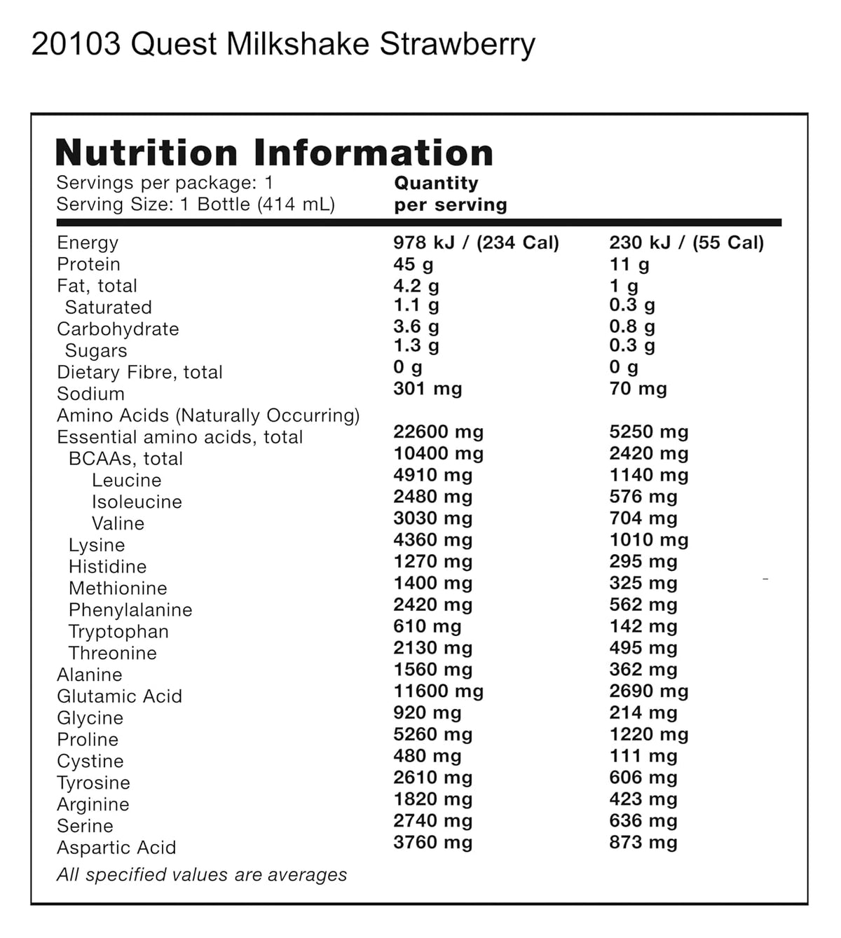 Quest Nutrition Strawberry Protein Shake, 45g Protein, 2g Sugar, 12 Count