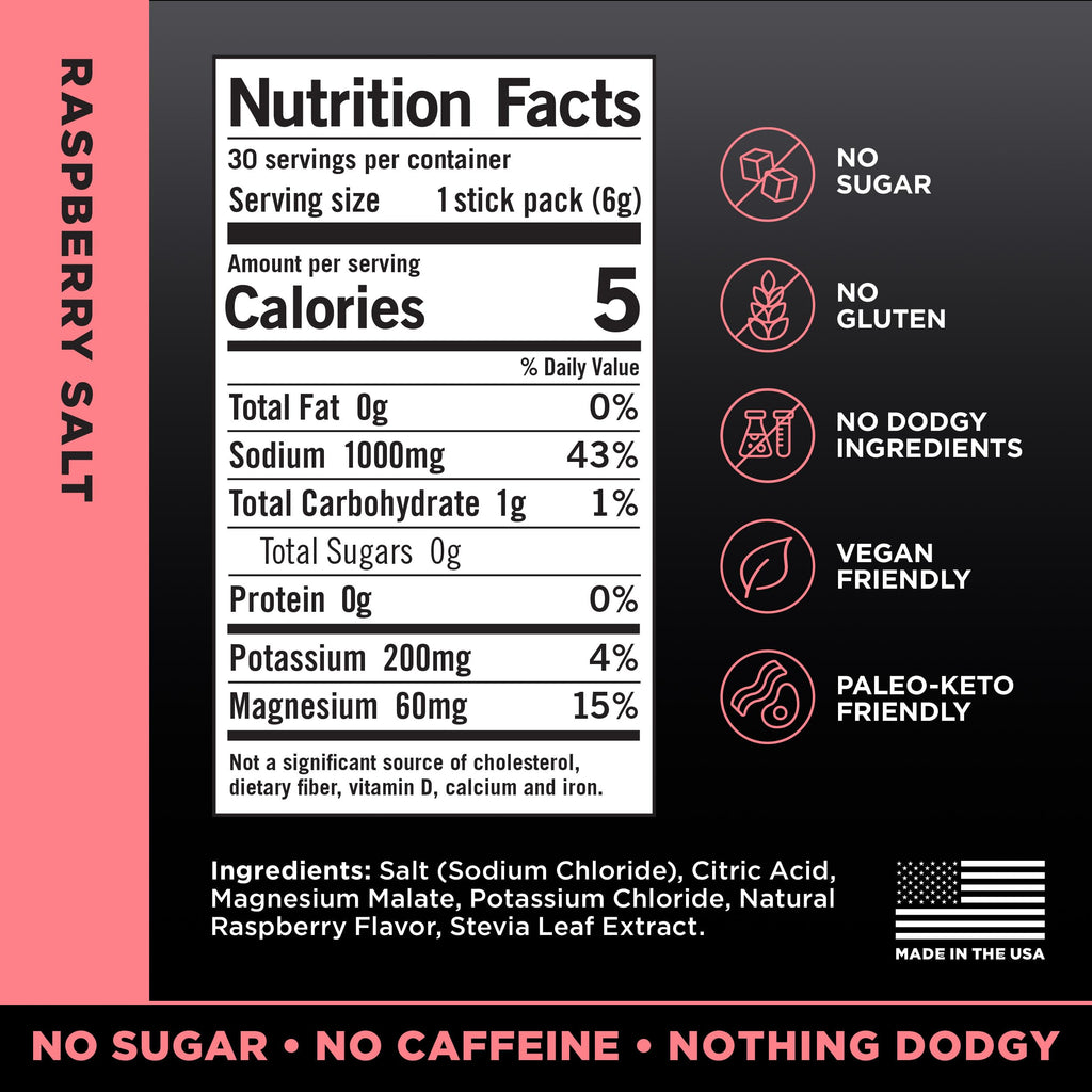 LMNT Zero Sugar Electrolytes - Raw Unflavored Salt | Drink Mix | 30-Count