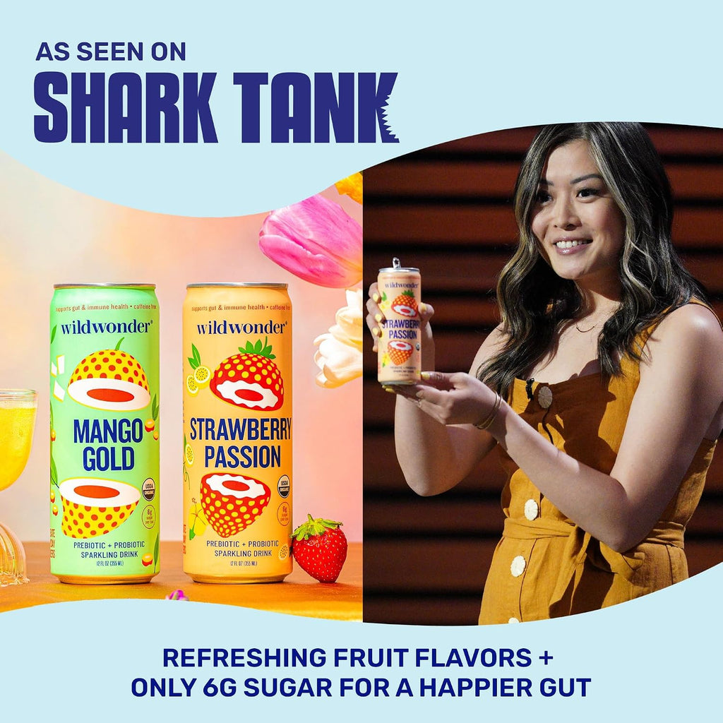 wildwonder Pineapple Paradise Sparkling Probiotic Drink, 12 Pack