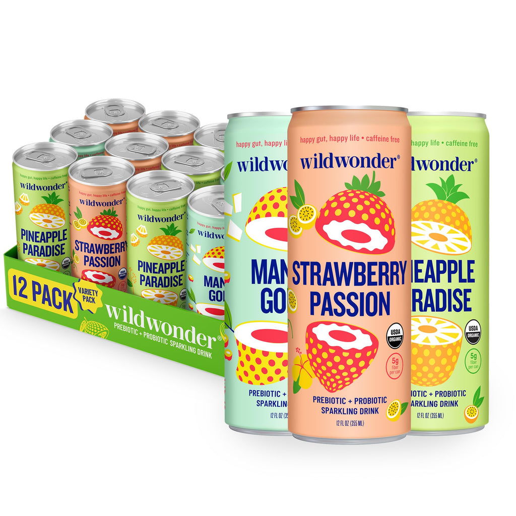 wildwonder Sparkling Probiotic Sampler Variety, 18 Pack