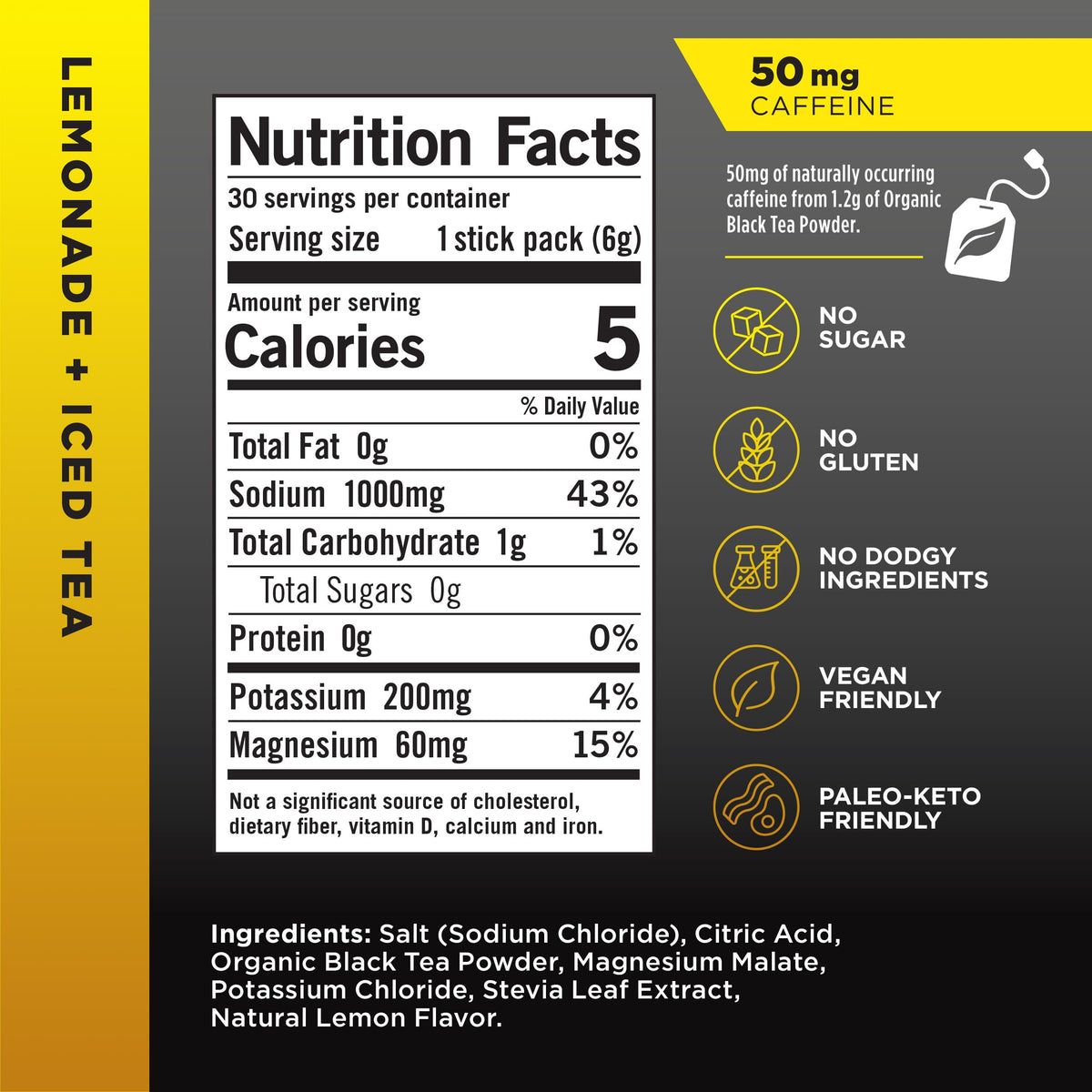 LMNT Zero Sugar Electrolytes - Raw Unflavored Salt | Drink Mix | 30-Count