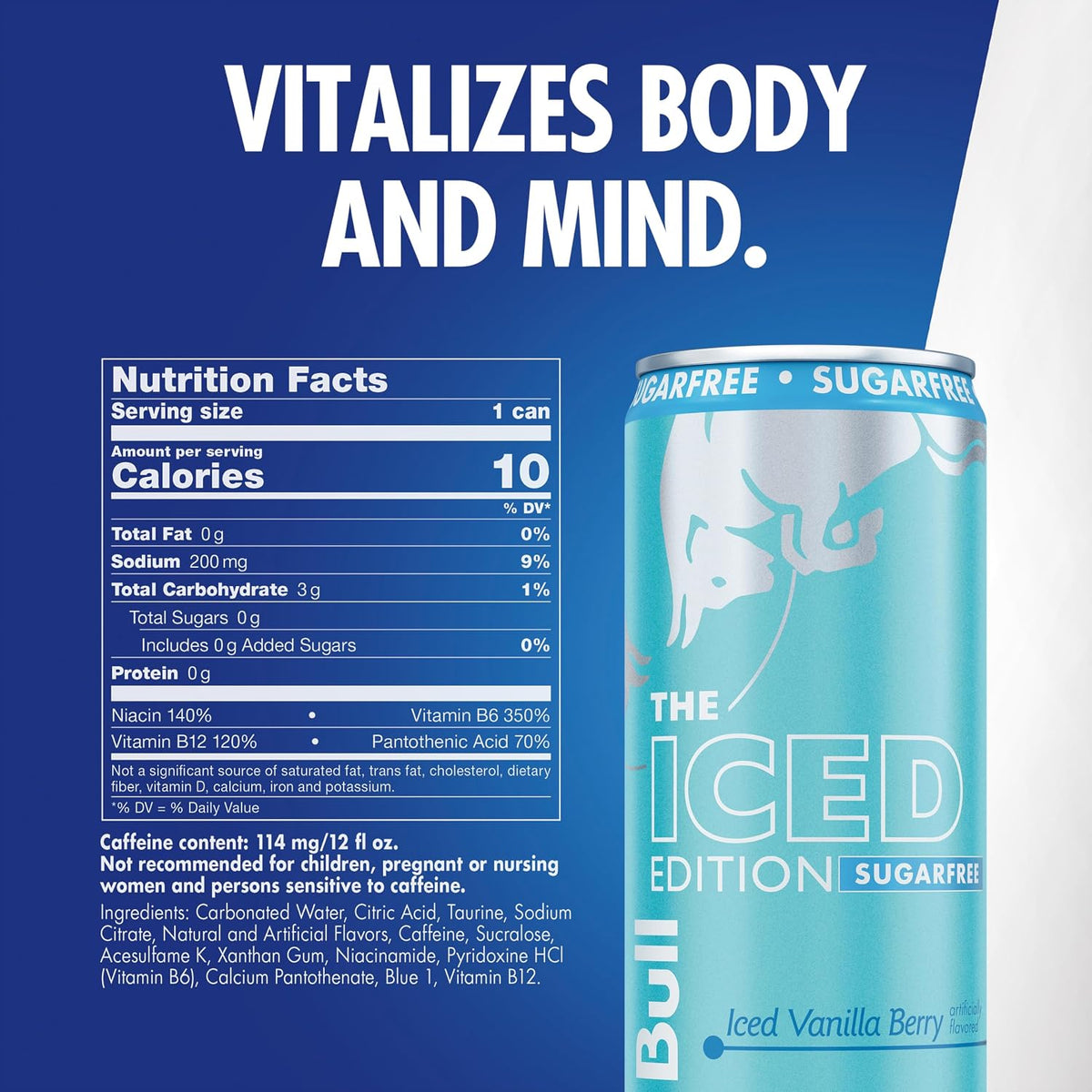 Red Bull Sugarfree Energy Drink, Iced Vanilla Berry, Iced Edition