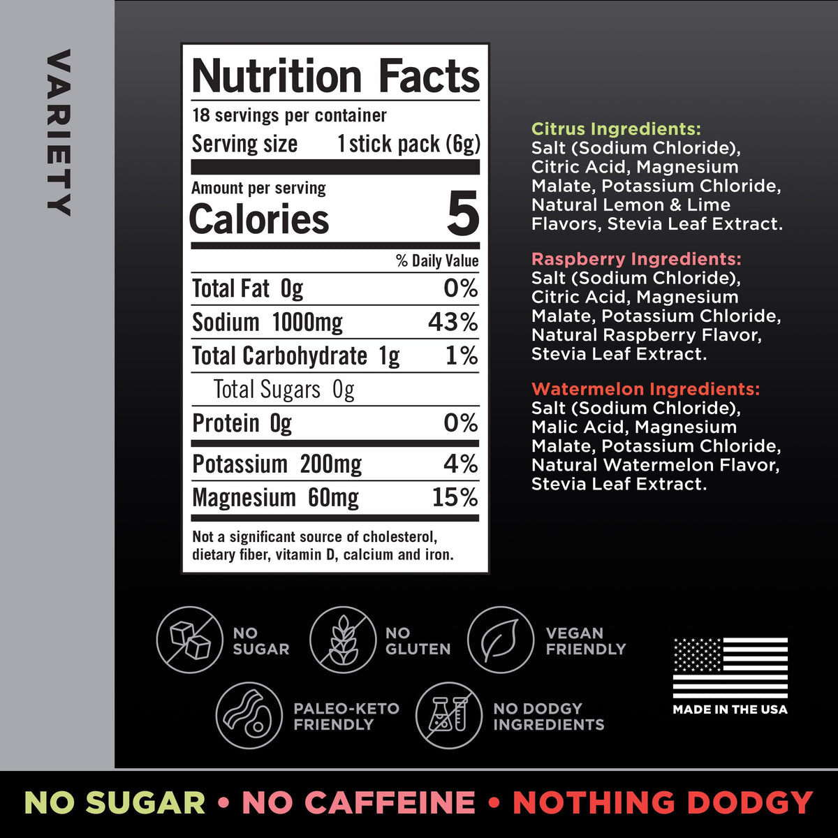 LMNT Zero Sugar Electrolytes - Raw Unflavored Salt | Drink Mix | 30-Count