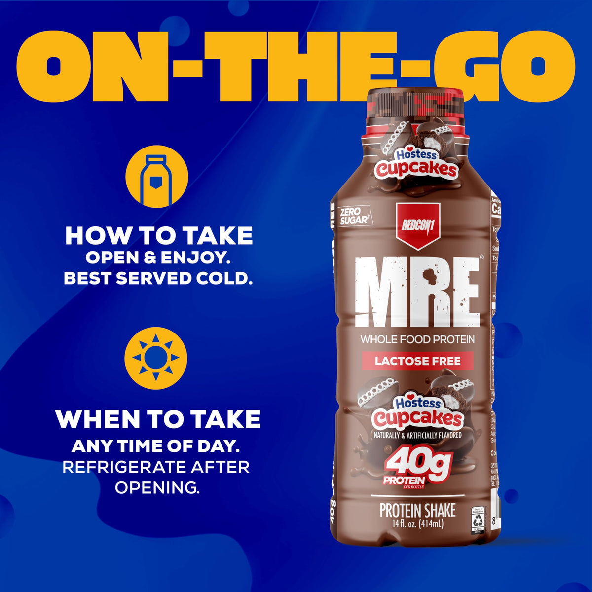 REDCON1 MRE RTD Protein Shake | Milk Chocolate | Lactose Free, 40g Protein - 12 Pack, 14 oz