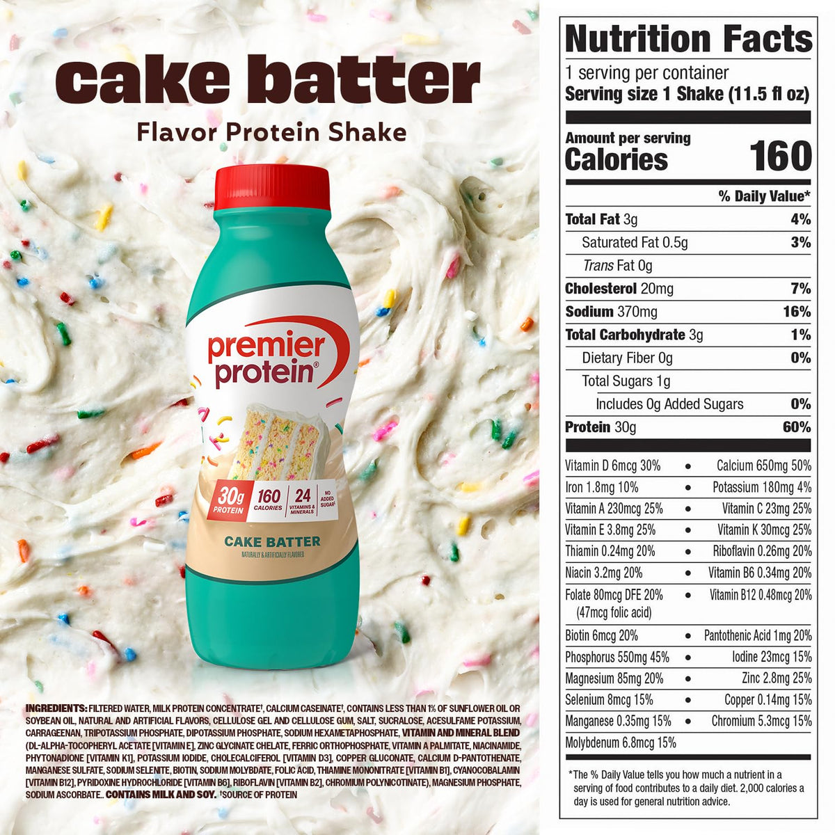 Premier Protein 30g High Protein Shake, Peaches & Cream, 12 Pack
