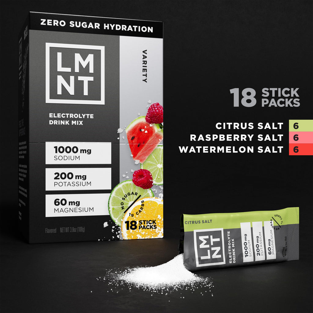 LMNT Zero Sugar Electrolytes - Raw Unflavored Salt | Drink Mix | 30-Count