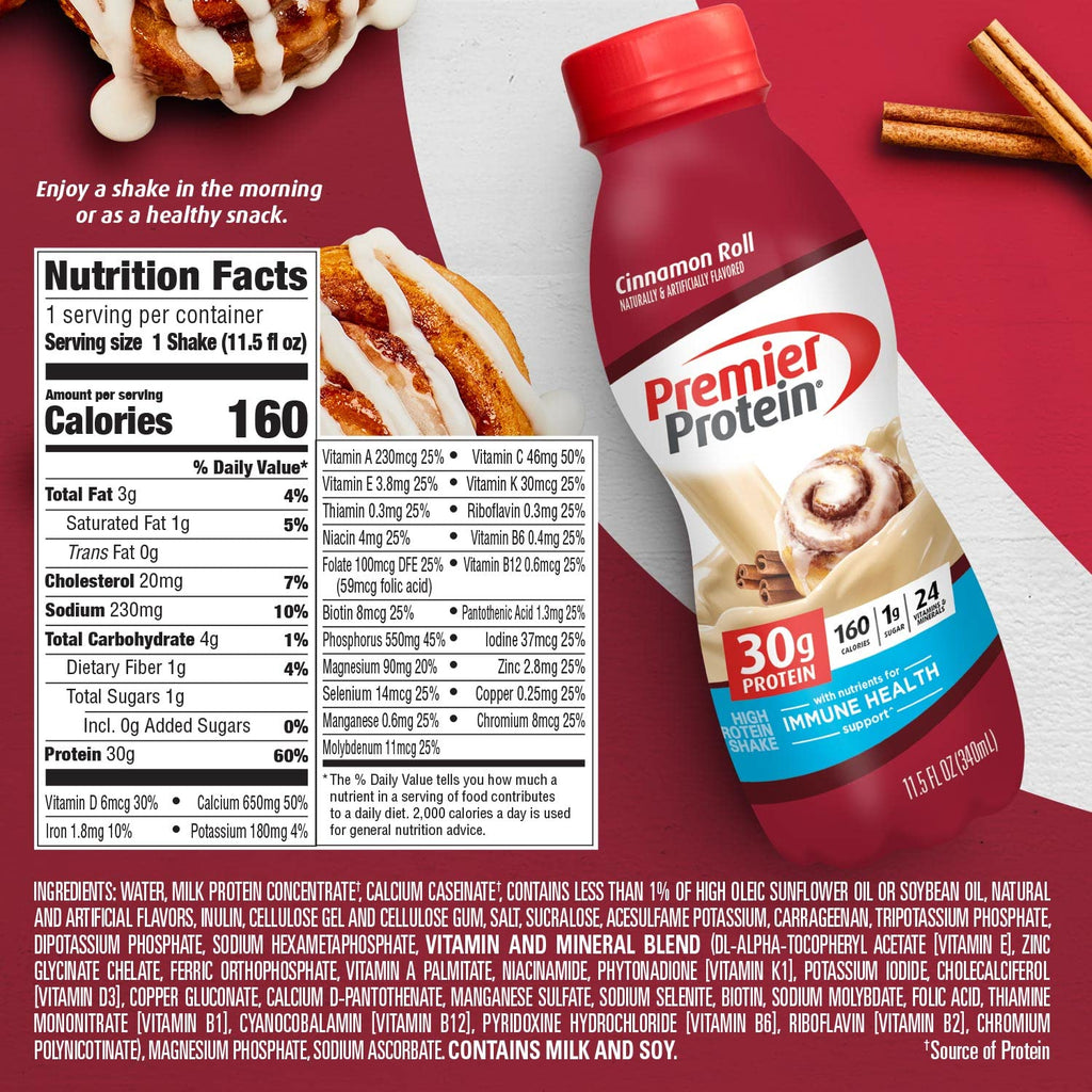 Premier Protein 30g High Protein Shake, Peaches & Cream, 12 Pack