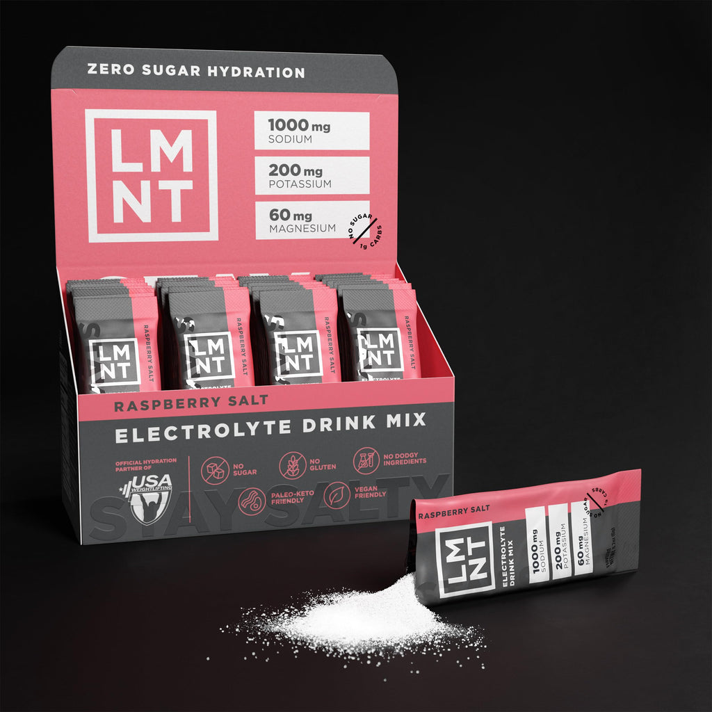 LMNT Zero Sugar Electrolytes - Raw Unflavored Salt | Drink Mix | 30-Count