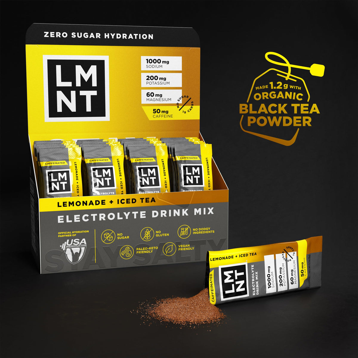 LMNT Zero Sugar Electrolytes - Raw Unflavored Salt | Drink Mix | 30-Count