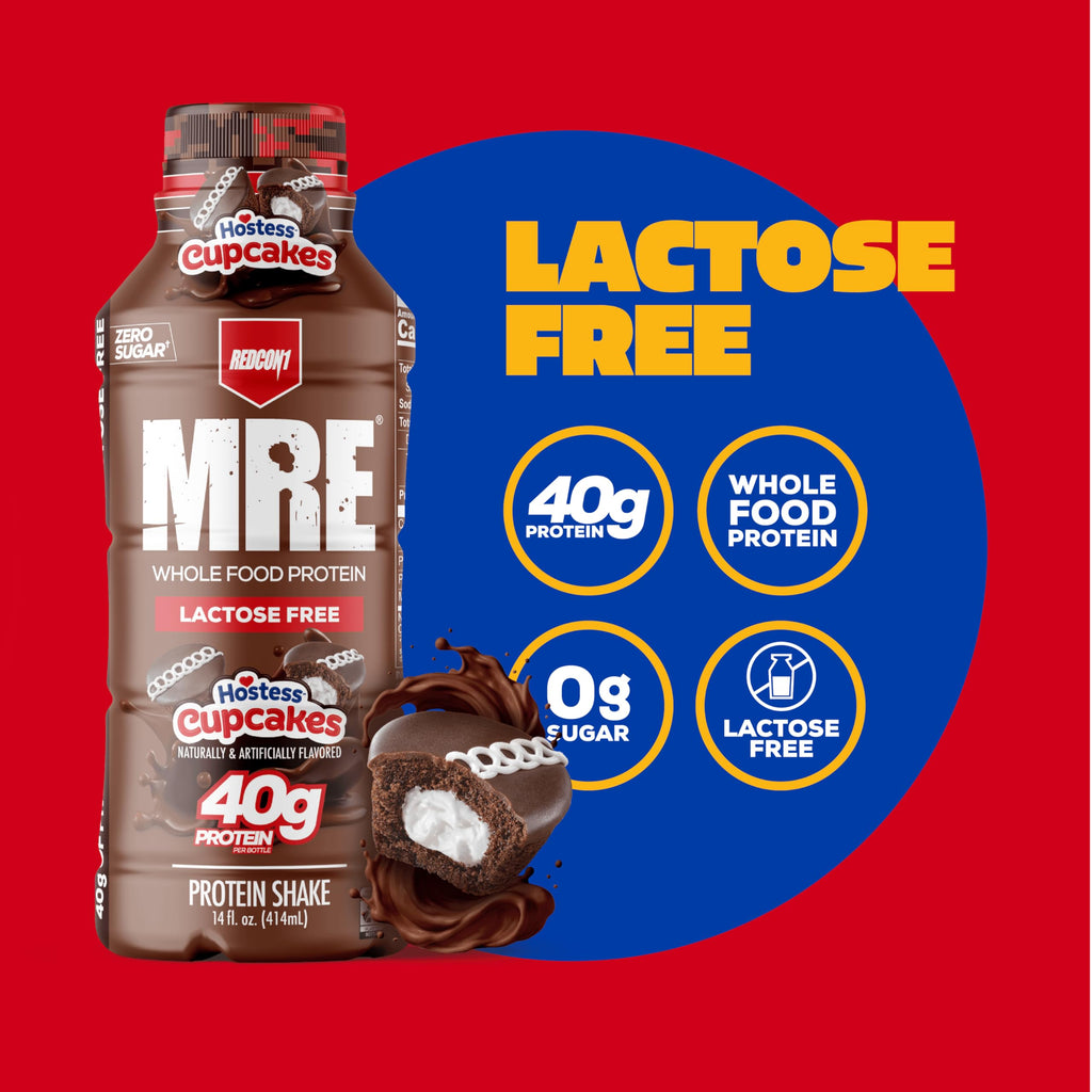 REDCON1 MRE RTD Protein Shake | Milk Chocolate | Lactose Free, 40g Protein - 12 Pack, 14 oz