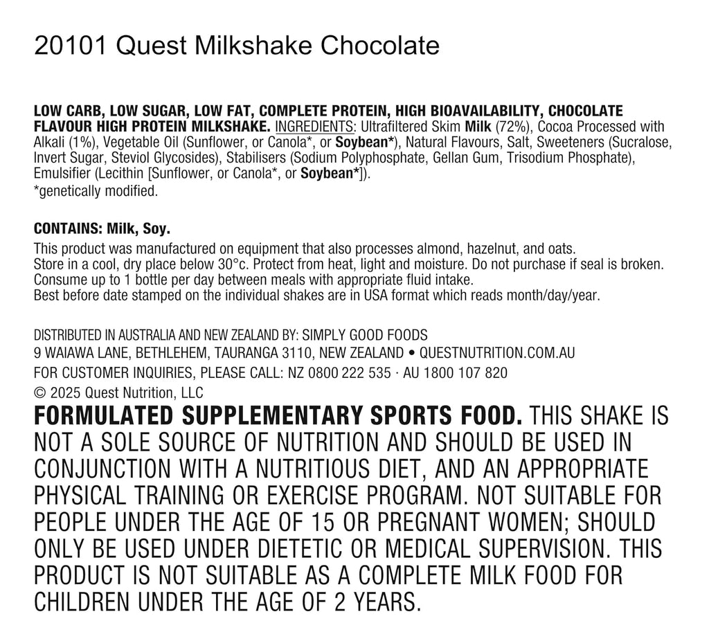 Quest Nutrition Strawberry Protein Shake, 45g Protein, 2g Sugar, 12 Count