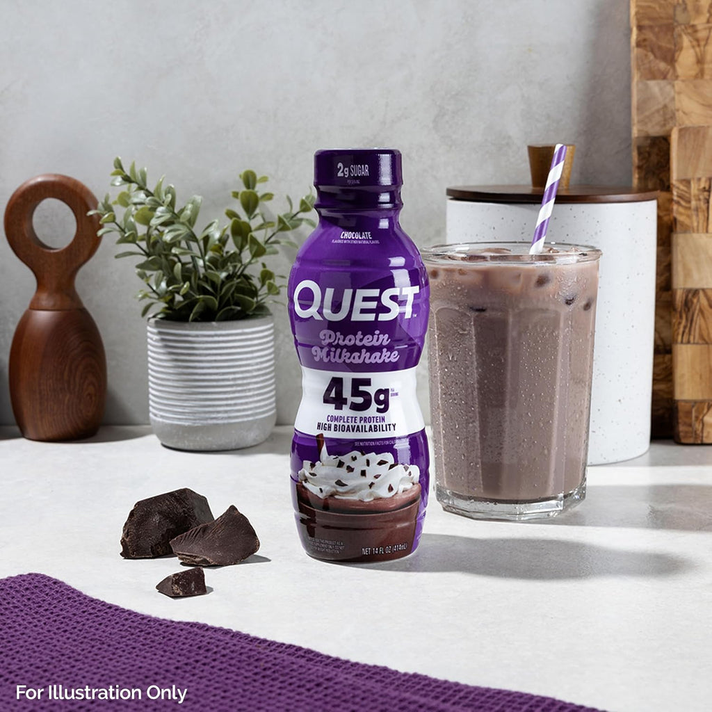 Quest Nutrition Strawberry Protein Shake, 45g Protein, 2g Sugar, 12 Count