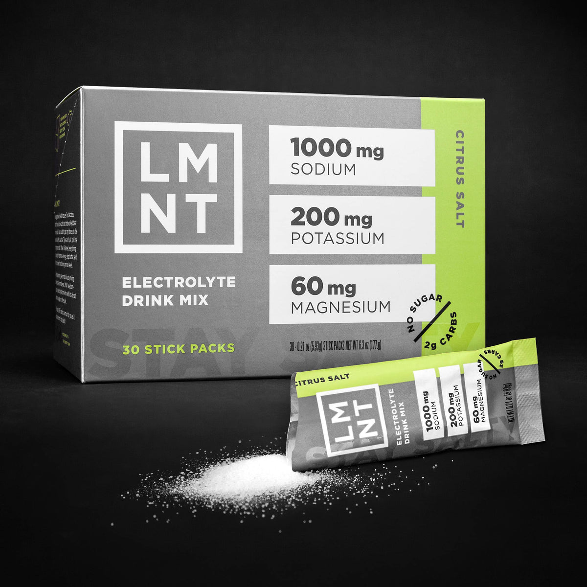 LMNT Zero Sugar Electrolytes - Raw Unflavored Salt | Drink Mix | 30-Count
