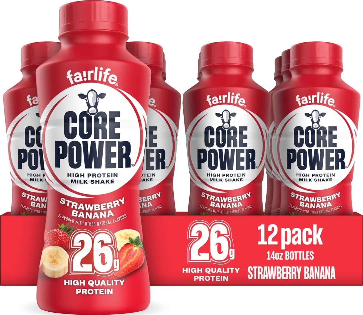 Core Power Fairlife 26g Protein Milk Shakes, Liquid Ready To Drink for Workout Recovery, Chocolate, 14 Fl Oz Bottle (Pack of 12)