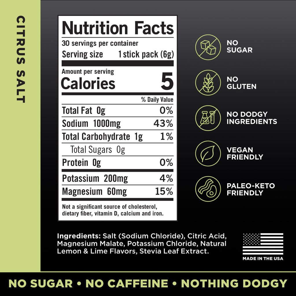 LMNT Zero Sugar Electrolytes - Raw Unflavored Salt | Drink Mix | 30-Count