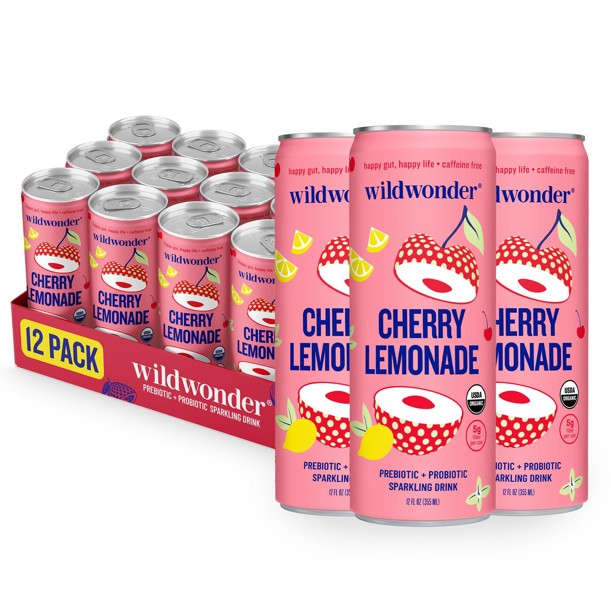 wildwonder Pineapple Paradise Sparkling Probiotic Drink, 12 Pack