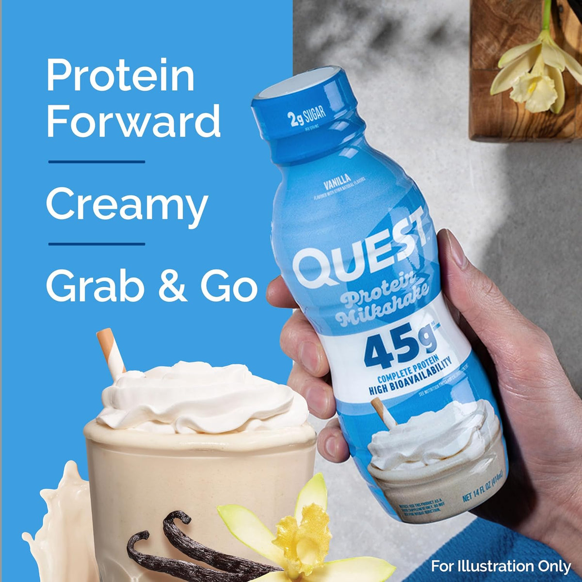 Quest Nutrition Strawberry Protein Shake, 45g Protein, 2g Sugar, 12 Count