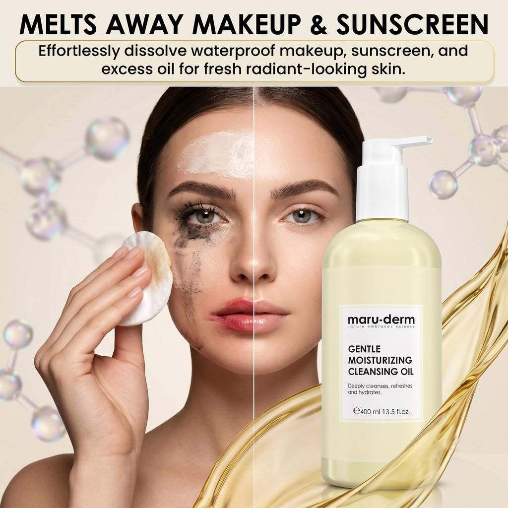 Gentle Cleansing Oil for Face & Body - Makeup Remover & Double Cleanser with Niacinamide & Panthenol - Removes Sunscreen, Sebum & Impurities, Hydrating Formula for Sensitive & Dry Skin – 200ml