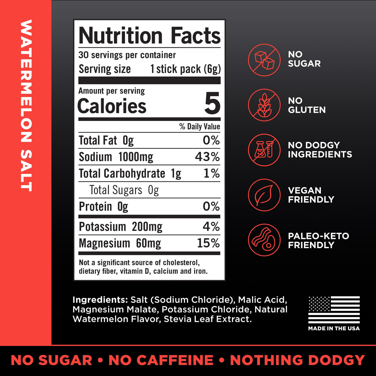 LMNT Zero Sugar Electrolytes - Raw Unflavored Salt | Drink Mix | 30-Count
