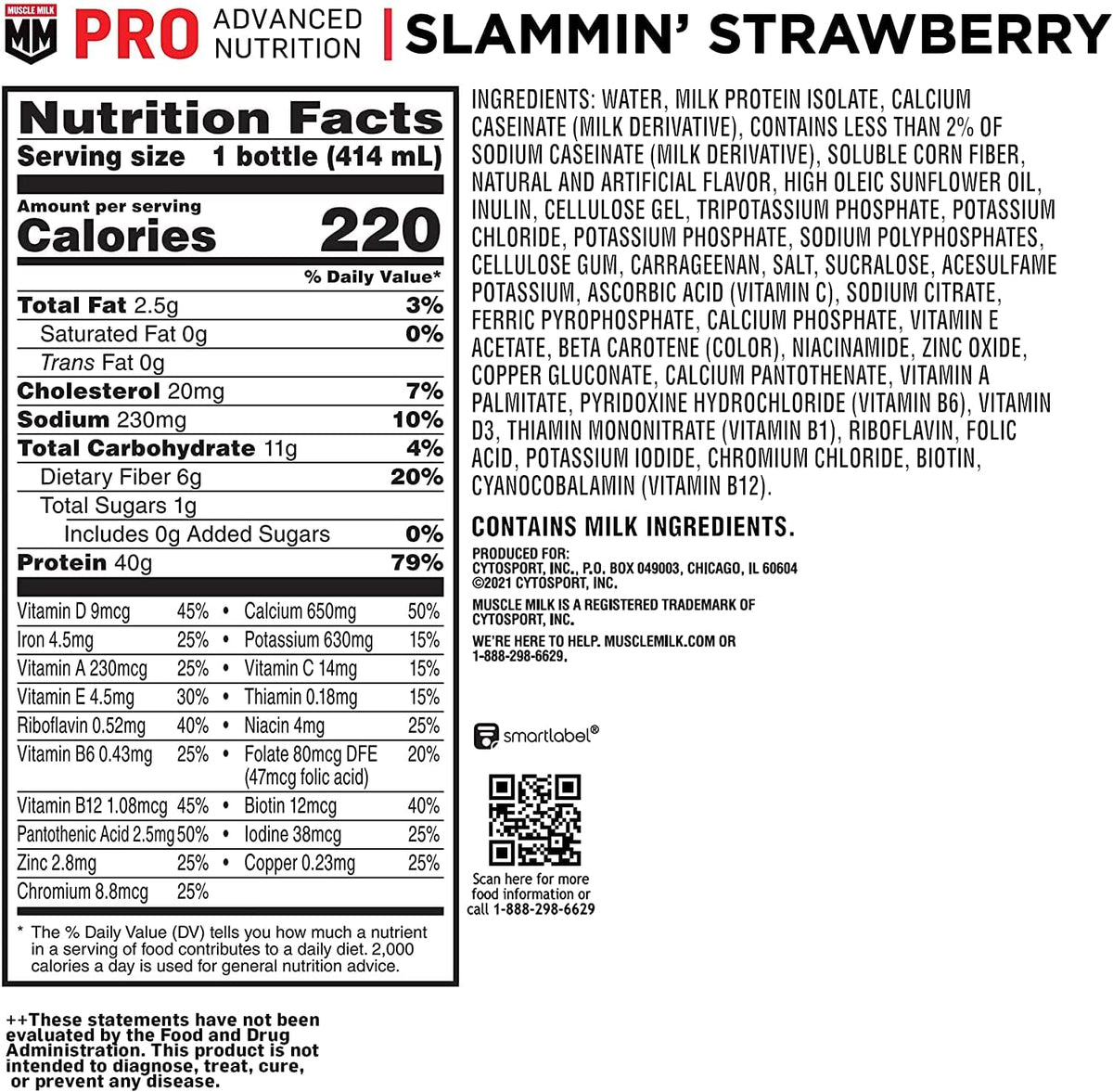 Muscle Milk Pro Advanced Nutrition Protein Shake, Intense Vanilla, 14 Fl Oz Bottle, 12 Pack, 40g Protein, 1g Sugar, 16 Vitamins & Minerals, 6g Fiber, Workout Recovery, Packaging May Vary
