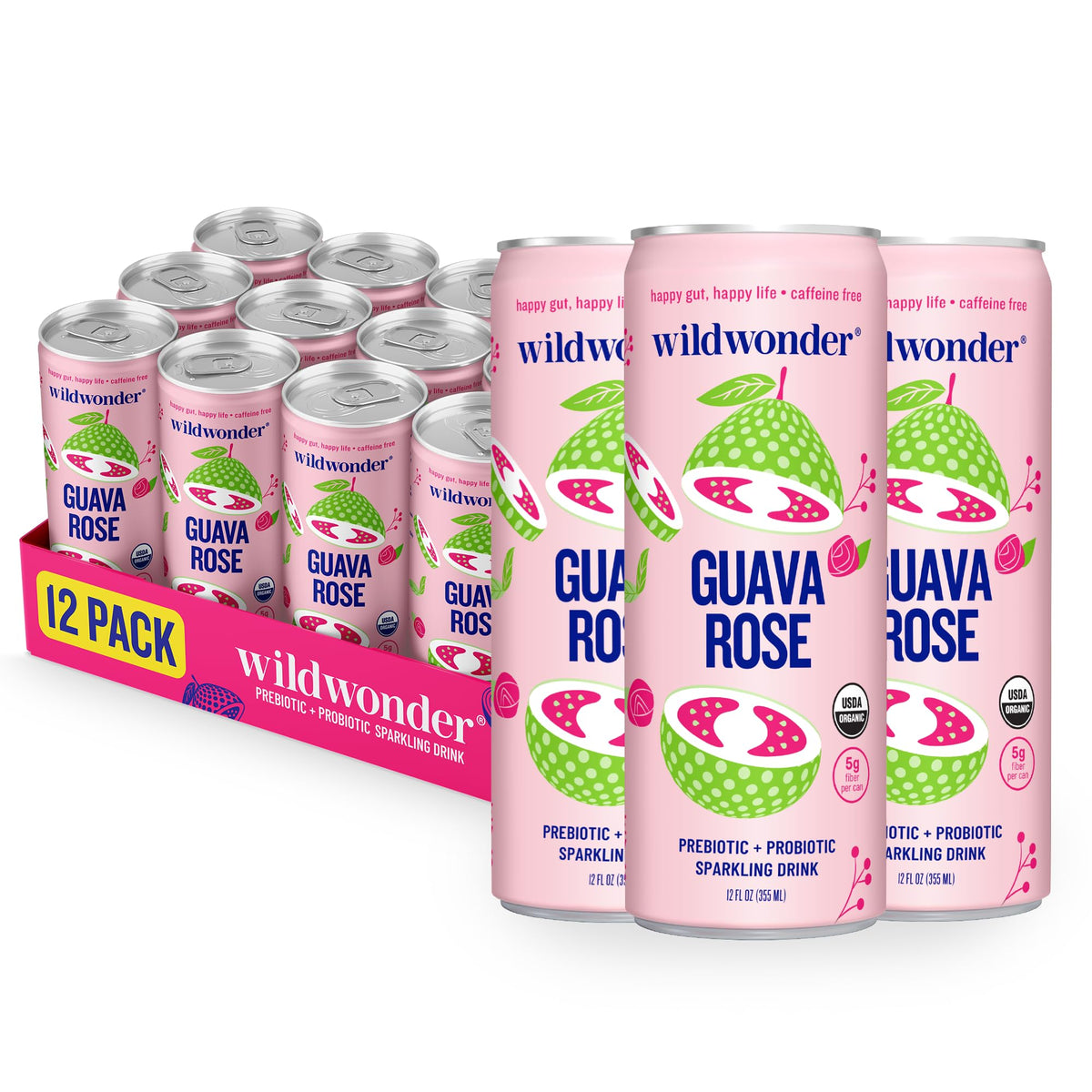 wildwonder Pineapple Paradise Sparkling Probiotic Drink, 12 Pack
